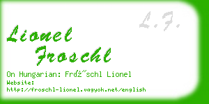 lionel froschl business card